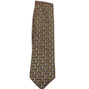 NFL Ralph Martin Mens 2004 Pittsburgh Steelers Logo Stripe Silk Neck Tie